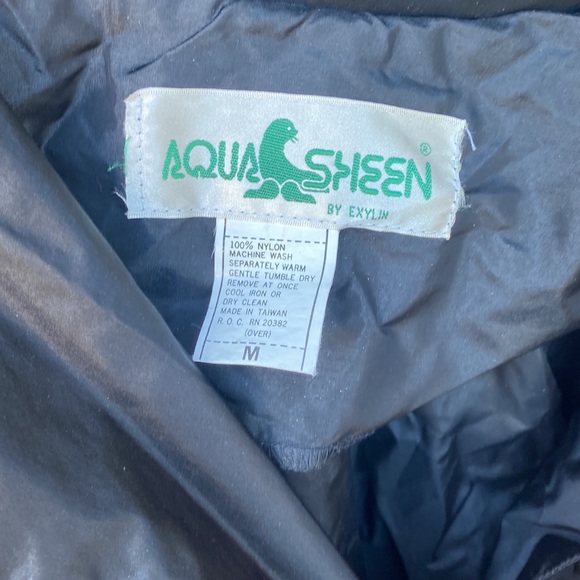 Vintage Aqua Sheen by Exylin Raincoat   Unisex 🌵Medium - Picture 4 of 6